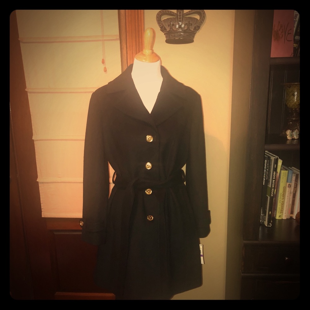 NWT Michael Kors black wool coat